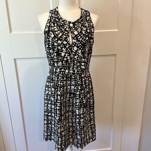 Kate Spade Silk Black and White Pattern Bow Dress 6